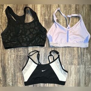 Lot of 3 Nike racerback sports bras‎ women’s small 2 w/ adjustable straps